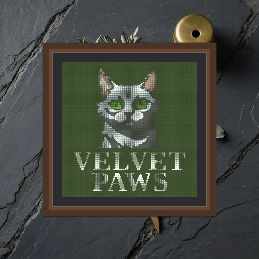 Velvet Paws cross stitch pattern