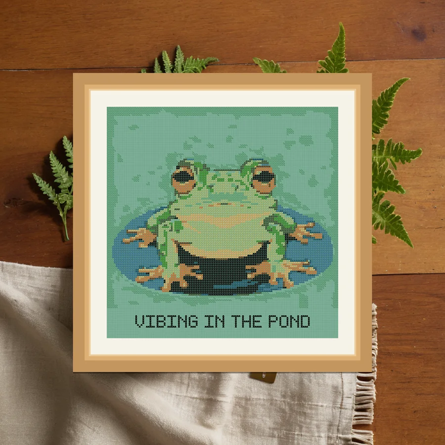 Vibing In The Pond cross stitch pattern