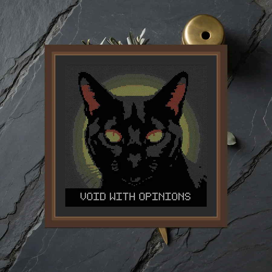 Void With Opinions cross stitch pattern