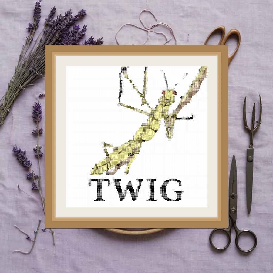 Twig cross stitch pattern