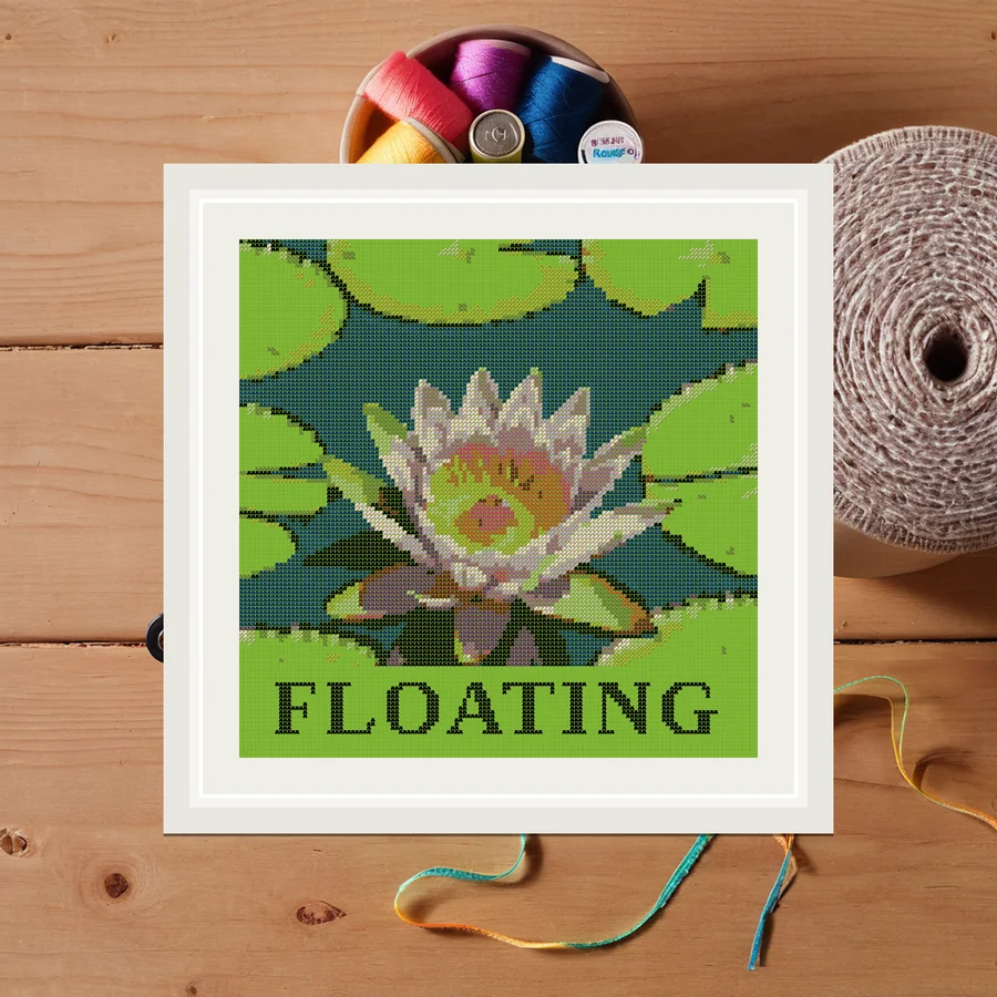 Floating cross stitch pattern