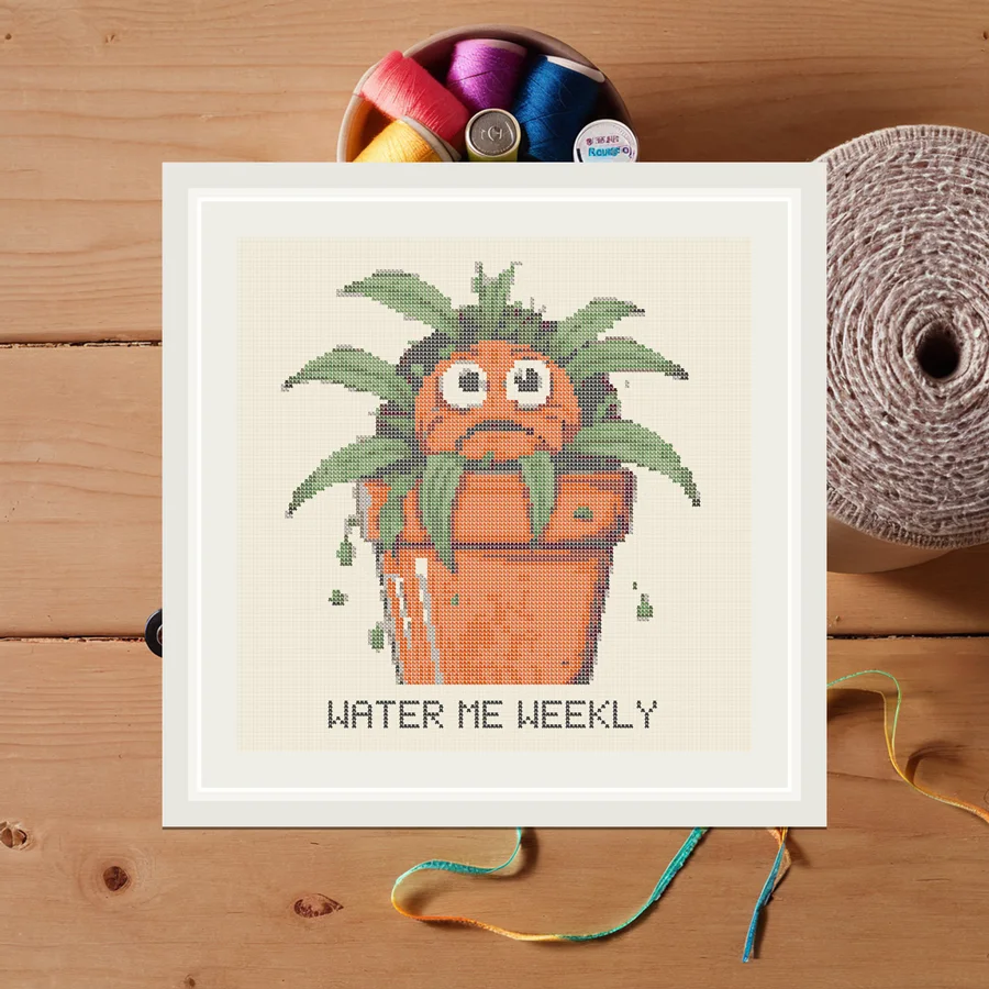 Water Me Weekly cross stitch pattern