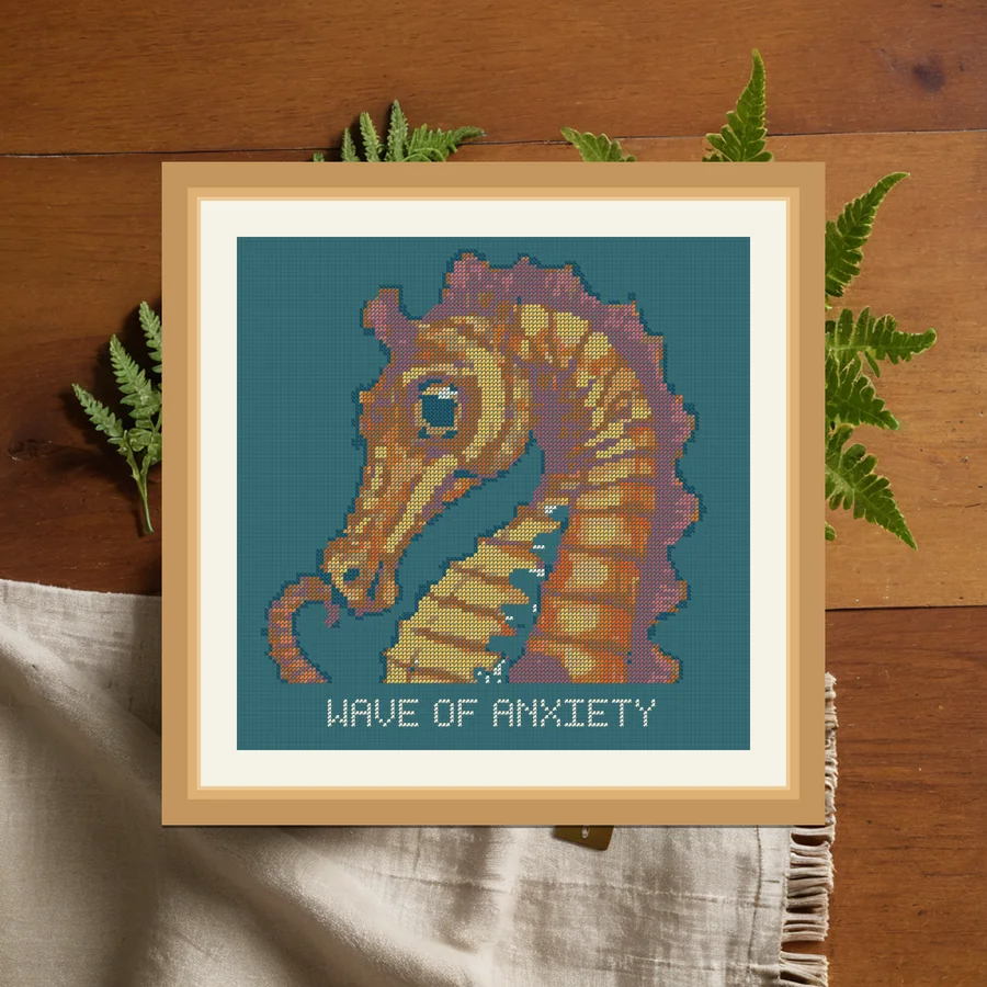 Wave Of Anxiety cross stitch pattern