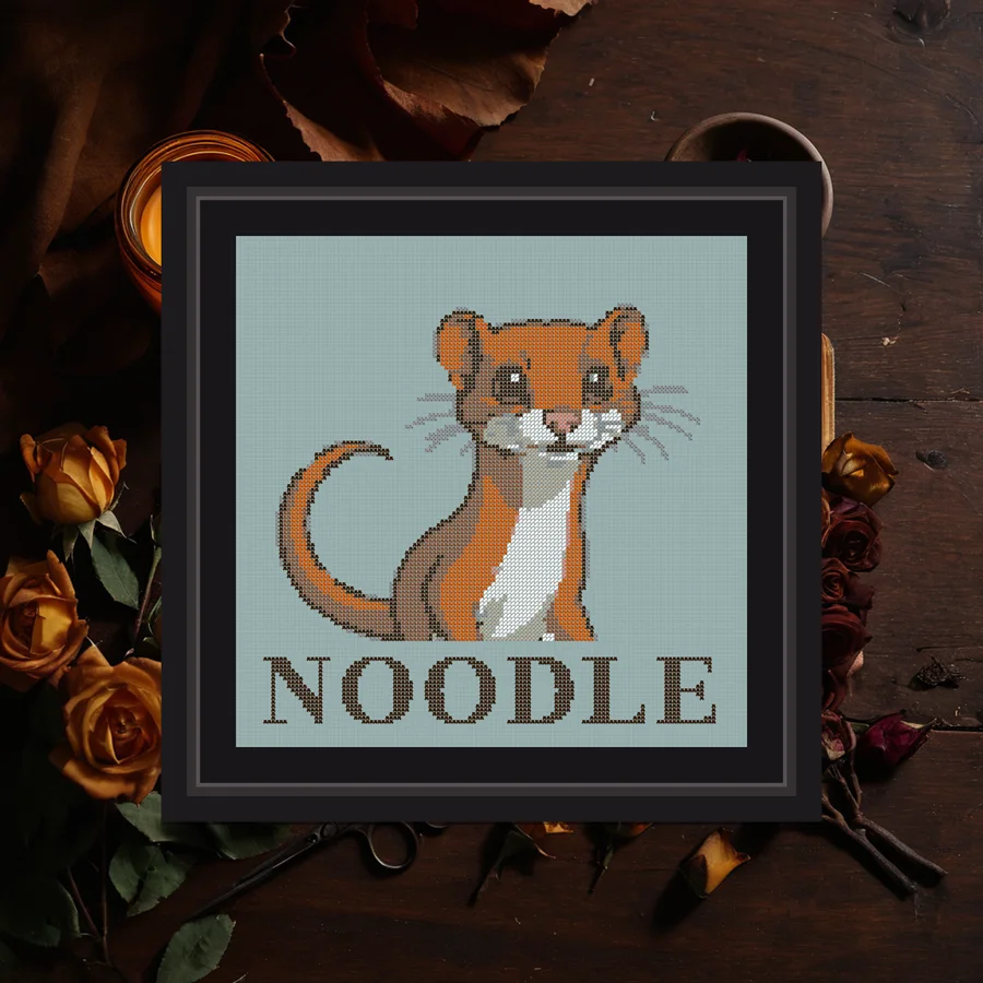 Noodle cross stitch pattern