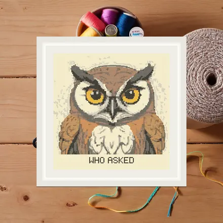 Who Asked cross stitch pattern