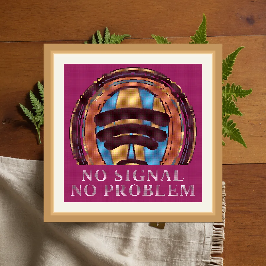 No Signal No Problem cross stitch pattern