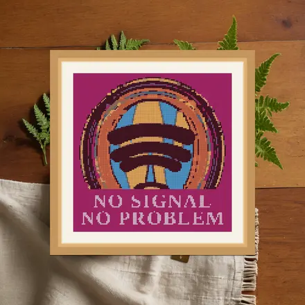 No Signal No Problem cross stitch pattern