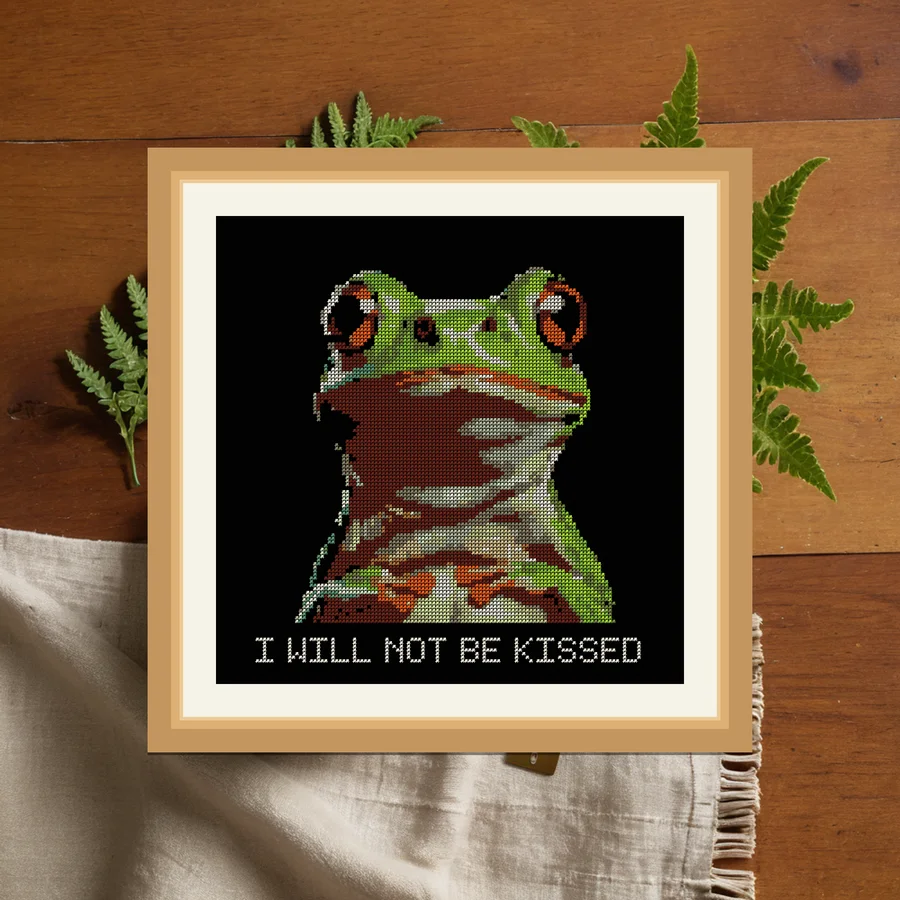 I Will Not Be Kissed cross stitch pattern