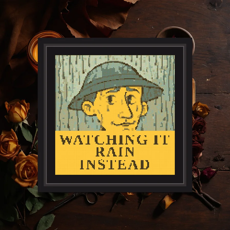 Watching It Rain Instead cross stitch pattern