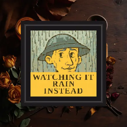 Watching It Rain Instead cross stitch pattern