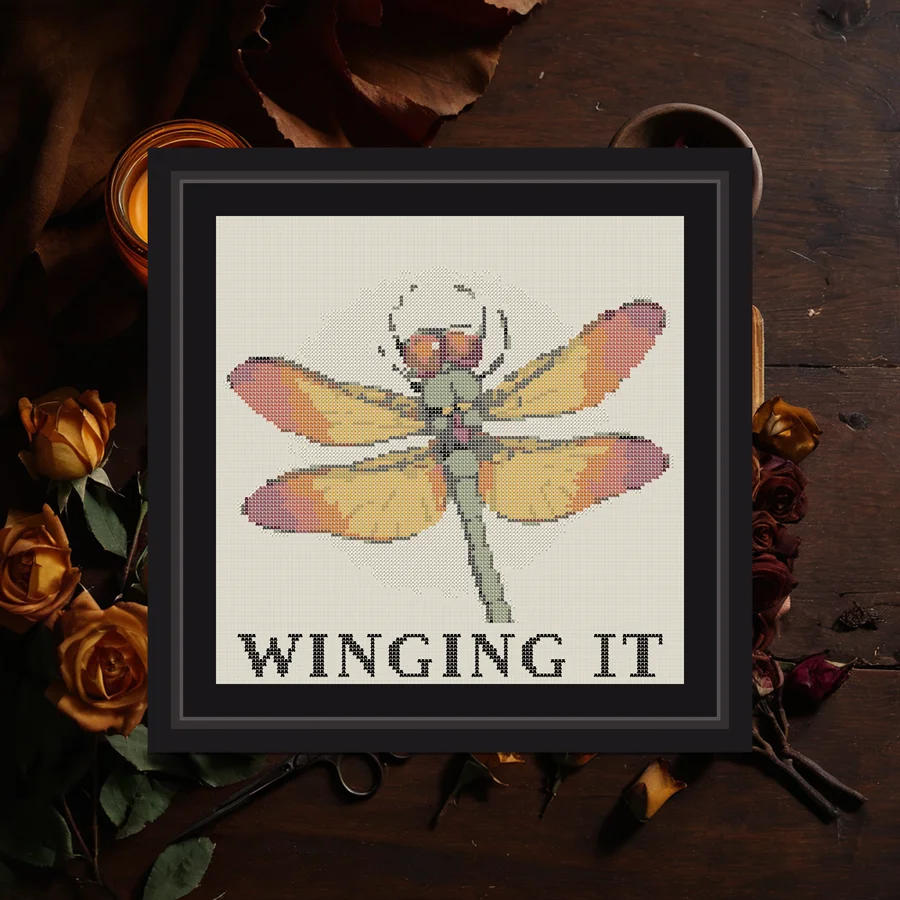 Winging It cross stitch pattern