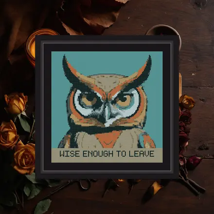 Wise Enough To Leave cross stitch pattern
