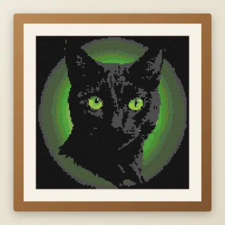 Witch's Cat cross stitch pattern