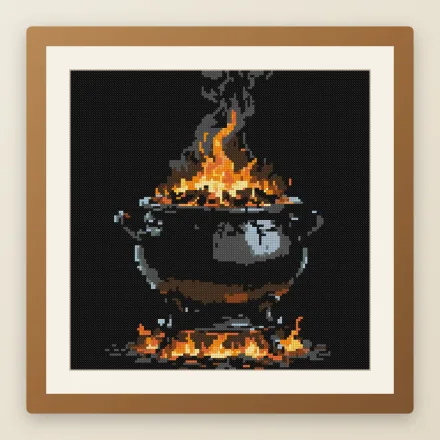 Witch's Cauldron cross stitch pattern