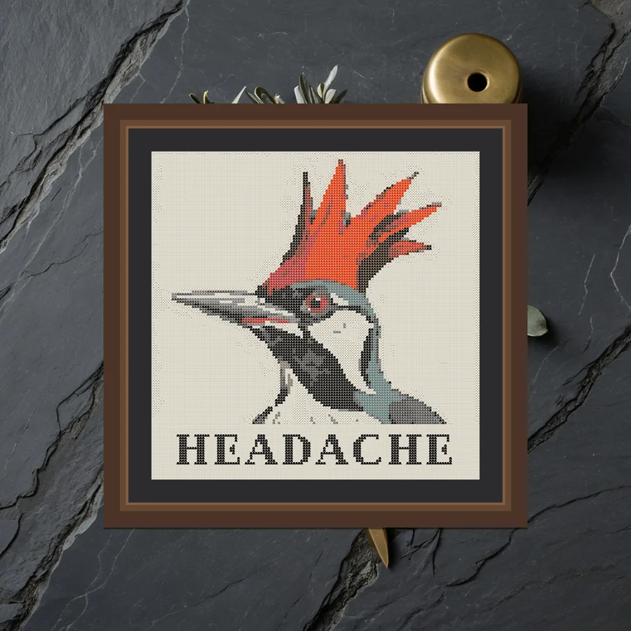 Headache cross stitch pattern