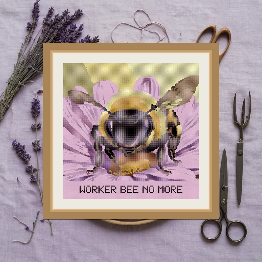 Worker Bee No More cross stitch pattern