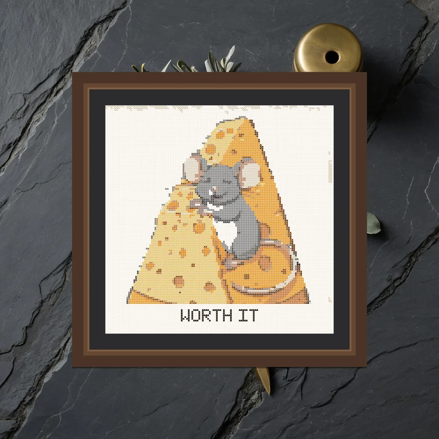 Worth It cross stitch pattern