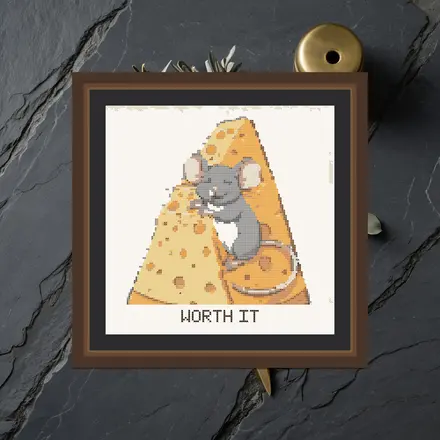 Worth It cross stitch pattern