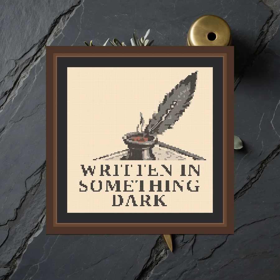 Written In Something Dark cross stitch pattern