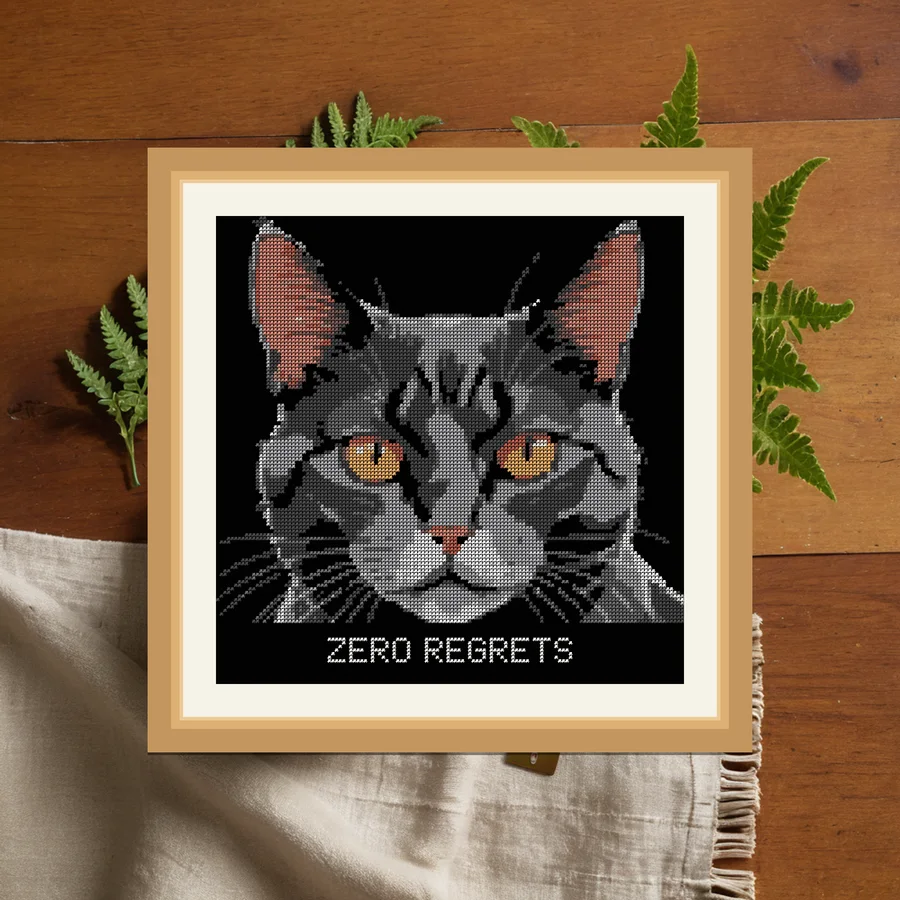 Zero Regrets cross stitch pattern