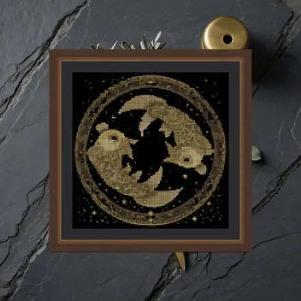 Zodiac Fish cross stitch pattern