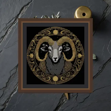 Zodiac Ram cross stitch pattern